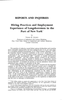 Hiring practices and employment experience of longshoremen in the port of New York