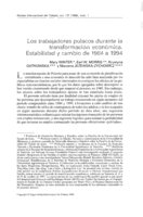 Los trabajadores polacos durante la transformación económica: estabilidad y cambio de 1984 a 1994