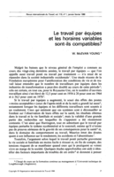 Le travail par équipes et les horaires variables sont-ils compatibles?