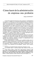 Cómo hacer de la administración de empresas una profesión