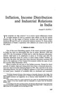 Inflation, income distribution and industrial relations in India