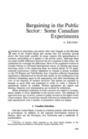 Bargaining in the public sector: some Canadian experiments
