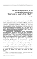 The role and problems of an enterprise director in the Czechoslovak automobile industry