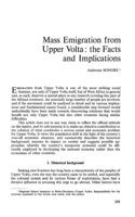 Mass emigration from Upper Volta: the facts and implications