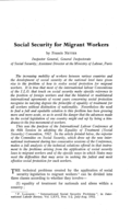 Social security for migrant workers