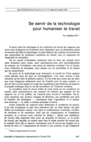 Se servir de la Technologie pour humaniser le travail