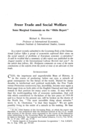 Freer trade and social welfare: some marginal comments on the "Ohlin report"