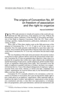 The origins of convention no. 87 on freedom of association and the right to organize
