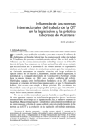 Influencia de las normas internacionales del trabajo de la OIT en la legislación y la práctica laborales de Australia