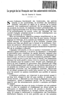 Le projet de loi français sur les assurances sociales