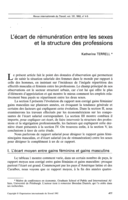 L'écart de remunération entre les sexes et la structure des professions