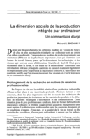 La dimension sociale de la production integrée par ordinateur: un commentaire élargi