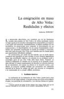 La emigración en masa del Alto Volta: realidades y efectos