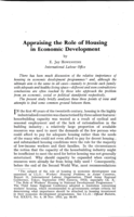 Appraising the role of housing in economic development