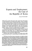 Exports and employment: the case of the Republic of Korea