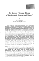 Mr. Keynes' 