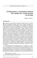 Configuración y postulados básicos del trabajo por cuenta propia en Europa