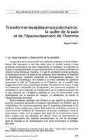 Transformer les épées en socs de charrue: la quête de la paix et de l'épanouissement de l'homme
