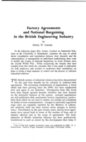 Factory agreements and national bargaining in the British engineering industry