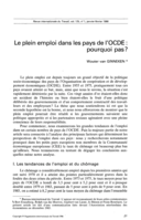 Le plein emploi dans les pays de l'OCDE: pourquoi pas?