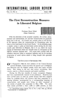 The first reconstruction measures in liberated Belgium