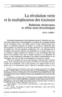 La révolution verte et la multiplication des tracteurs : relations réciproques et effets socio-économiques