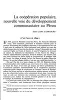 La coopération populaire, nouvelle voie du développement communautaire au Pérou