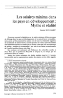 Les salaires minima dans les pays en développement: mythe et réalité
