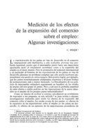 Medición de los efectos de la expansión del comercio sobre el empleo: algunas investigaciones