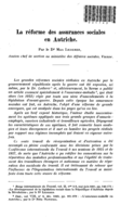 La réforme des assurances sociales en Autriche