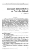 Les succès de la médiation en Nouvelle-Zélande