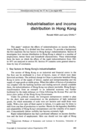 Industrialisation and income distribution in Hong Kong