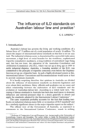 The influence of ILO standards on Australian labour law and practice