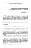 Les conventions collectives et la paix du travail en Suisse