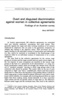 Overt and disguised discrimination against women in collective agreements: findings of an Austrian survey