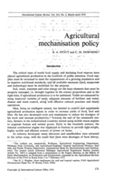 Agricultural mechanisation policy