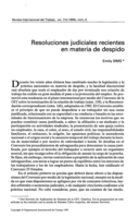 Resoluciones judiciales recientes en materia de despido