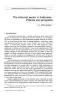 The informal sector in Indonesia: policies and prospects