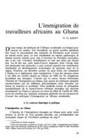 L'immigration de travailleurs africains au Ghana