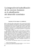 La integración de la planificación de los recursos humanos en la planificación del desarrollo económico