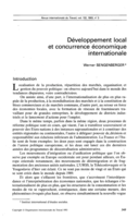 Développement local et concurrence économique internationale