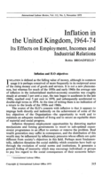 Inflation in the United Kingdom, 1964-74: its effects on employment, incomes and industrial relations