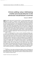 Unions adding value: addressing market and social failures in the advanced industrialized countries