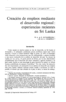 Creación de empleos mediante el desarrollo regional: experiencias recientes en Sri Lanka