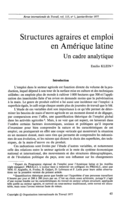 Structures agraires et emploi en Amérique latine: un cadre analytique