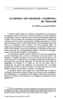 Le secteur non structuré "moderne" de Yaoundé