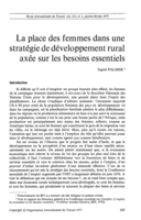 La place de la femme dans une stratégie de développement rural axée sur les besoins essentiels