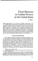 Fiscal measures to combat poverty in the United States