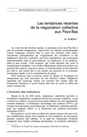Les tendances récentes de la négociation collective aux Pays-Bas