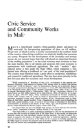 Civic service and community works in Mali